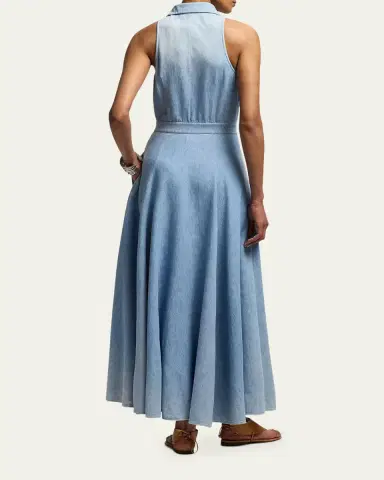Ralph Lauren Collection Peyten Cotton Denim Day Dress | Thumbnail 3