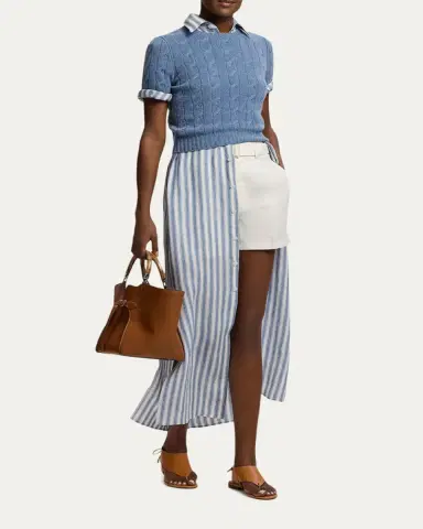 Ralph Lauren Collection Cable-Knit Cashmere Cropped Sweater | Thumbnail 2