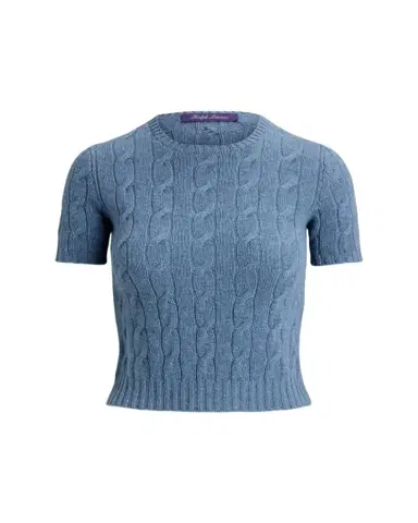 Ralph Lauren Collection Cable-Knit Cashmere Cropped Sweater | Thumbnail 1