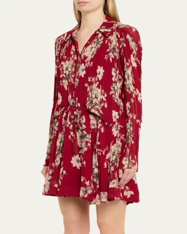 Cinq a Sept Hand-Sketched Floral Georgette Blouse | Thumbnail 4