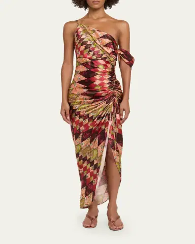 Cinq a Sept Elliana Draped Silk Midi Dress | Thumbnail 2 Cinq a Sept Elliana Draped Silk Midi Dress | Thumbnail 2
