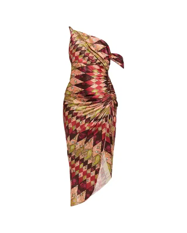 Cinq à Sept Elliana Draped Silk Midi Dress