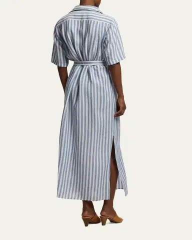 Ralph Lauren Collection Carol Striped Linen Day Dress | Thumbnail 3 Ralph Lauren Collection Carol Striped Linen Day Dress | Thumbnail 3
