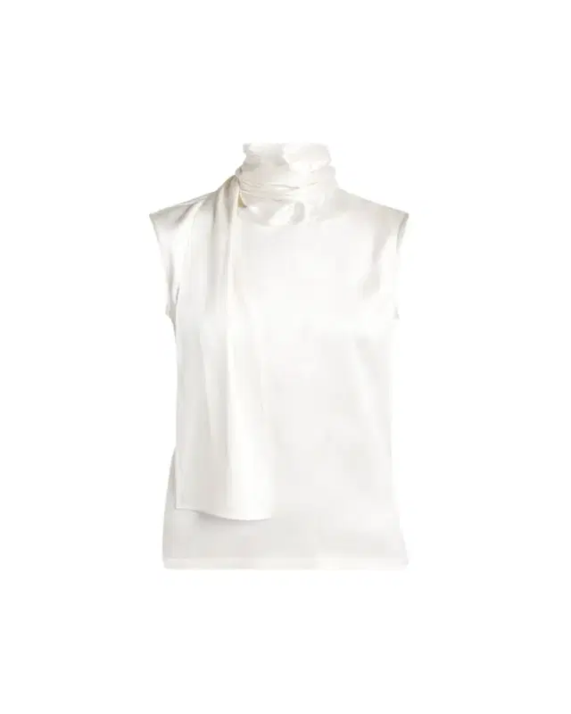 Bottega Veneta Scarf-Neck Satin Sleeveless Top