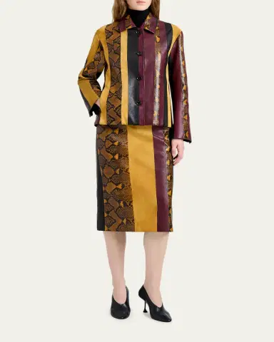 Proenza Schouler Sirine Striped Leather Jacket | Thumbnail 2 Proenza Schouler Sirine Striped Leather Jacket | Thumbnail 2