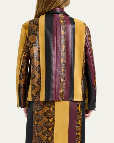 Proenza Schouler Sirine Striped Leather Jacket | Thumbnail 3 Proenza Schouler Sirine Striped Leather Jacket | Thumbnail 3