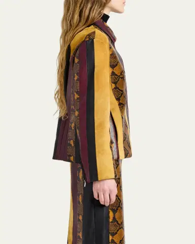 Proenza Schouler Sirine Striped Leather Jacket | Thumbnail 4 Proenza Schouler Sirine Striped Leather Jacket | Thumbnail 4
