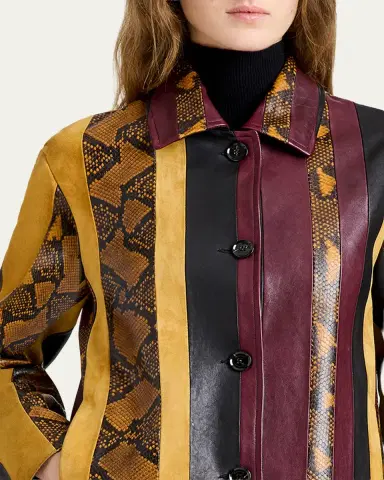 Proenza Schouler Sirine Striped Leather Jacket | Thumbnail 5 Proenza Schouler Sirine Striped Leather Jacket | Thumbnail 5