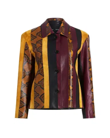 Proenza Schouler Sirine Striped Leather Jacket | Thumbnail 1 Proenza Schouler Sirine Striped Leather Jacket | Thumbnail 1