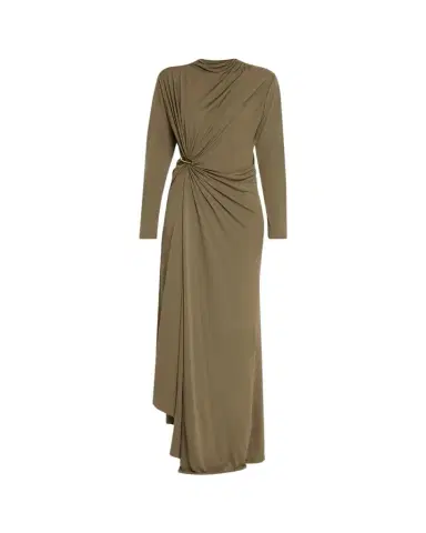 Bottega Veneta Long-Sleeve Draped Matte Crepe Maxi Dress | Thumbnail 1 Bottega Veneta Long-Sleeve Draped Matte Crepe Maxi Dress | Thumbnail 1