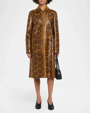 Proenza Schouler Leticia Python-Printed Leather Coat | Thumbnail 2