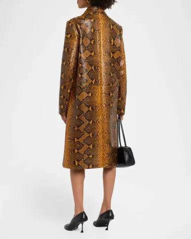 Proenza Schouler Leticia Python-Printed Leather Coat | Thumbnail 3