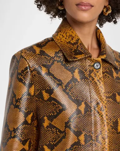 Proenza Schouler Leticia Python-Printed Leather Coat | Thumbnail 5