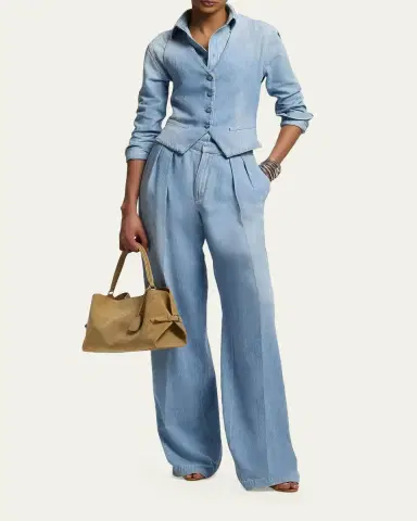 Ralph Lauren Collection Livie Cotton Denim Pants | Thumbnail 2