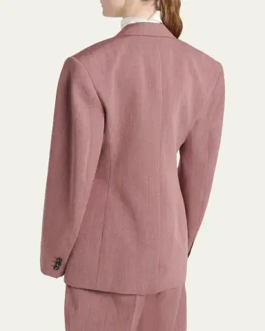 Bottega Veneta Oversized Wool-Linen Single-Breasted Jacket | Thumbnail 3 Bottega Veneta Oversized Wool-Linen Single-Breasted Jacket | Thumbnail 3