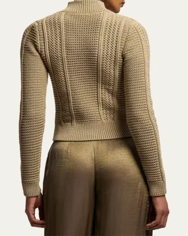 Ralph Lauren Collection Cotton-Blend Mockneck Cardigan | Thumbnail 3 Ralph Lauren Collection Cotton-Blend Mockneck Cardigan | Thumbnail 3
