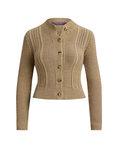Ralph Lauren Collection Cotton-Blend Mockneck Cardigan | Thumbnail 1 Ralph Lauren Collection Cotton-Blend Mockneck Cardigan | Thumbnail 1
