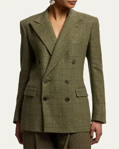Ralph Lauren Collection Ramona Windowpane Tweed Jacket | Thumbnail 4 Ralph Lauren Collection Ramona Windowpane Tweed Jacket | Thumbnail 4