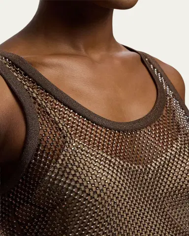 Ralph Lauren Collection Melony Embellished Mesh Tank Top | Thumbnail 5