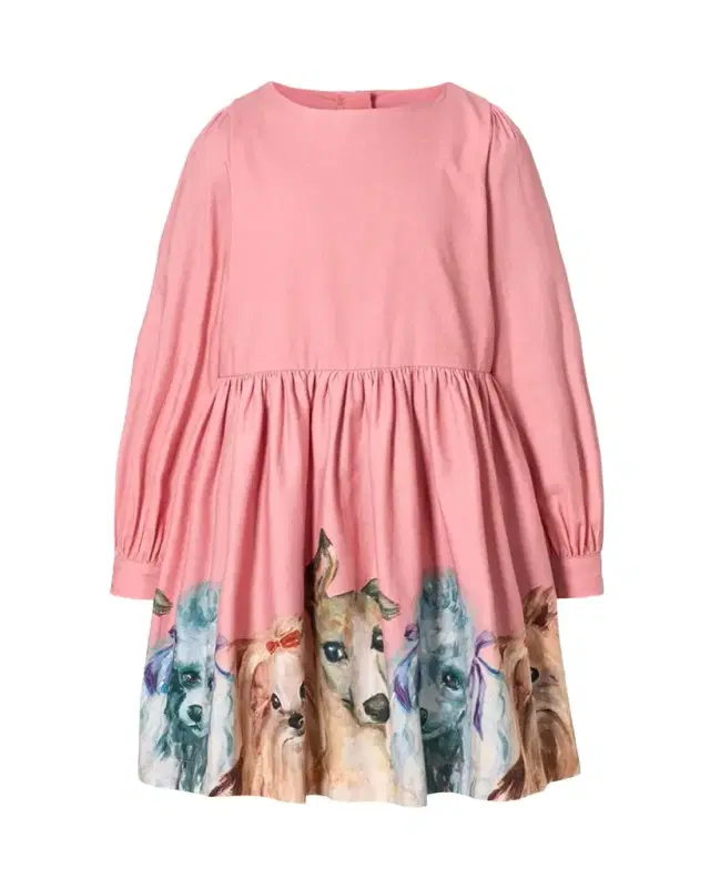 Girl's Cleo Short Printed Long-Sleeve Dress, Size 7-12