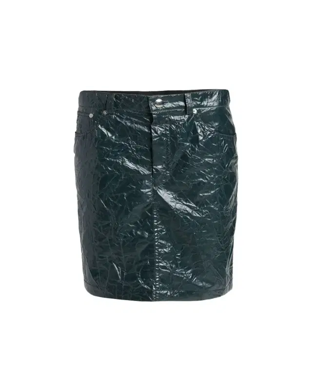 Marni Crinkled Faux-Leather Knee-Length Skirt