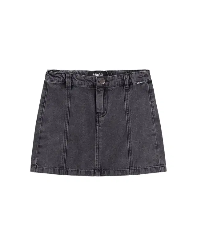 Molo Girl's Bellamy Bow-Embellished Denim Skirt, Size 7-14