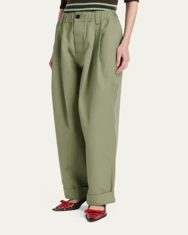 Marni Pleated Canvas Wide-Leg Pants | Thumbnail 4 Marni Pleated Canvas Wide-Leg Pants | Thumbnail 4