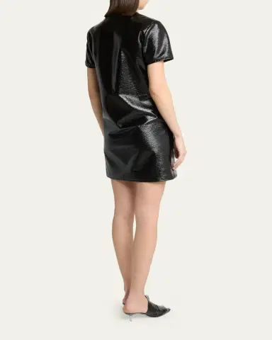Courrèges Shiny Vinyl Short-Sleeve Mini Dress | Thumbnail 3 Courrèges Shiny Vinyl Short-Sleeve Mini Dress | Thumbnail 3
