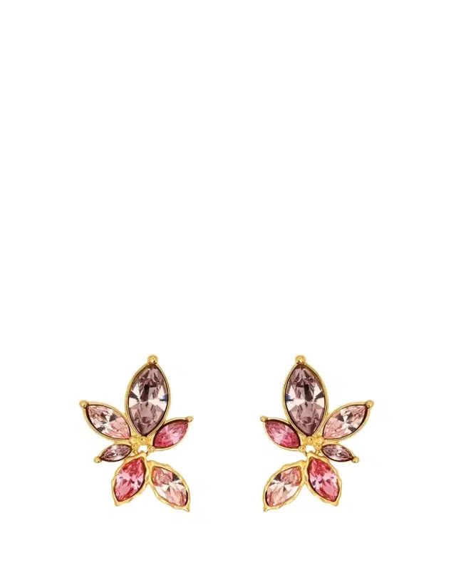 Oscar de la Renta Navette Crystal Clip-On Earrings