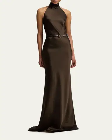 Ralph Lauren Collection Chilton Satin Evening Dress | Thumbnail 2