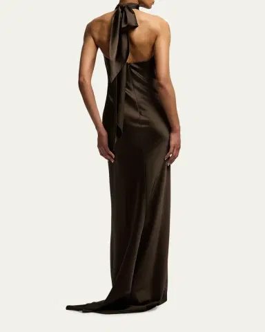 Ralph Lauren Collection Chilton Satin Evening Dress | Thumbnail 3