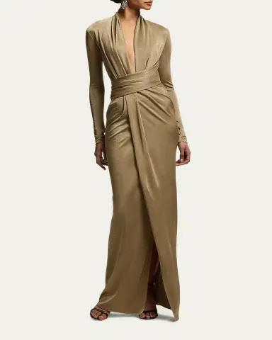 Ralph Lauren Collection Ashten Metallic Jersey Evening Dress | Thumbnail 2 Ralph Lauren Collection Ashten Metallic Jersey Evening Dress | Thumbnail 2