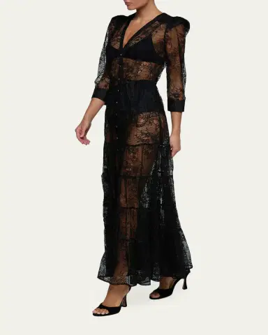 L'Agence Seraphina Lace Tiered Maxi Dress | Thumbnail 4 L'Agence Seraphina Lace Tiered Maxi Dress | Thumbnail 4
