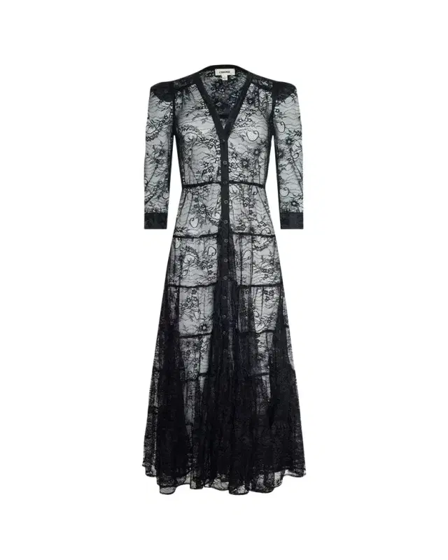 L'AGENCE Seraphina Lace Tiered Maxi Dress