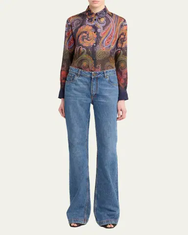 Etro Ombre Paisley-Print Chiffon Button-Down Shirt | Thumbnail 2 Etro Ombre Paisley-Print Chiffon Button-Down Shirt | Thumbnail 2