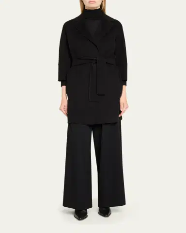 Max Mara Arona 3/4-Sleeve Wool Wrap Coat | Thumbnail 2 Max Mara Arona 3/4-Sleeve Wool Wrap Coat | Thumbnail 2