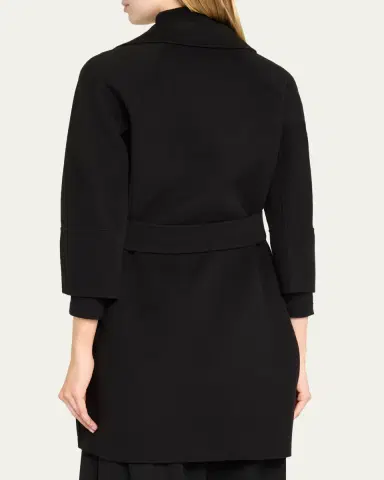 Max Mara Arona 3/4-Sleeve Wool Wrap Coat | Thumbnail 3 Max Mara Arona 3/4-Sleeve Wool Wrap Coat | Thumbnail 3