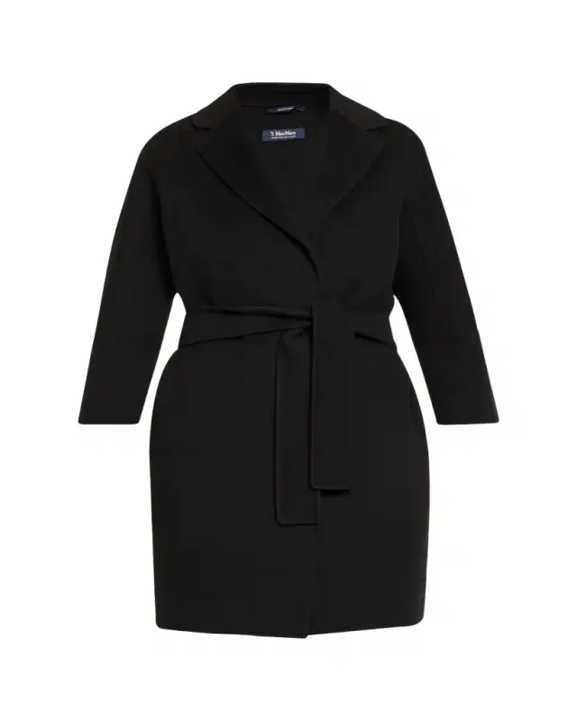 Max Mara Arona 3/4-Sleeve Wool Wrap Coat