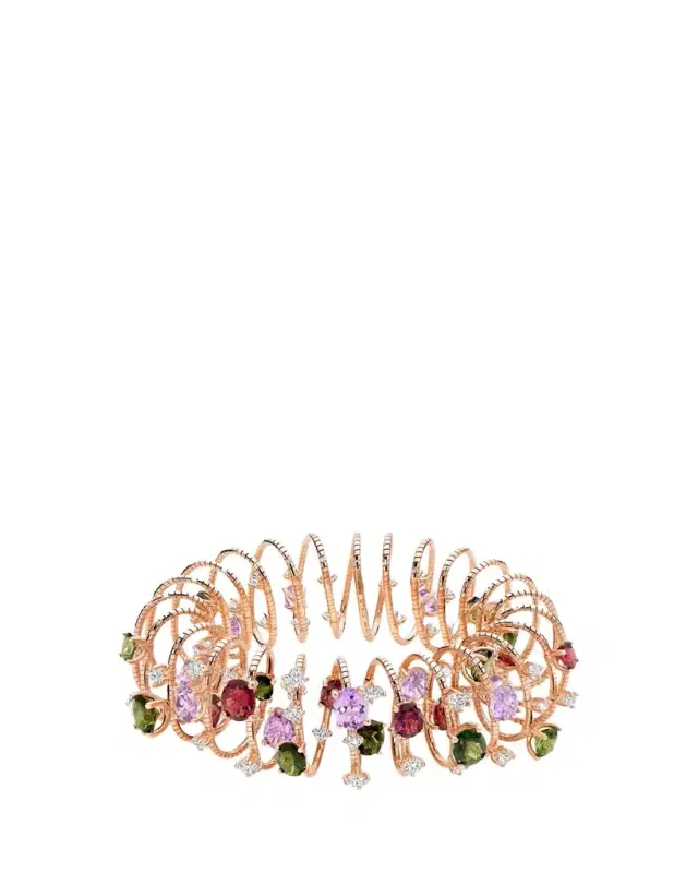 Mattia Cielo 18K Gold and Titanium Coiled Gemstone Bracelet