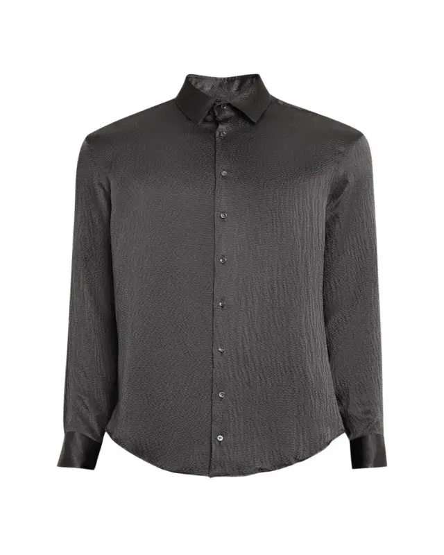 Giorgio Armani Men's Textured Silk Sport Shirt