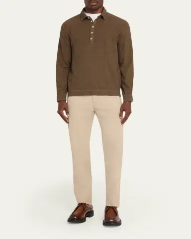 Massimo Alba Men's Raya Cotton-Cashmere Long-Sleeve Polo Shirt | Thumbnail 2 Massimo Alba Men's Raya Cotton-Cashmere Long-Sleeve Polo Shirt | Thumbnail 2