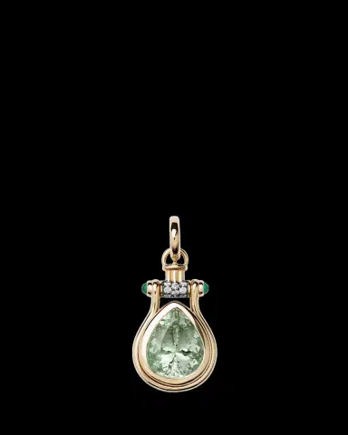 Mason and Books 14K Pendulum Pear Pendant with Prasiolite | Thumbnail 2