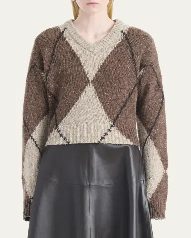 Altuzarra Parish Argyle V-Neck Sweater | Thumbnail 3 Altuzarra Parish Argyle V-Neck Sweater | Thumbnail 3