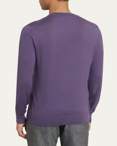 Brioni Men's 12GG Knit Cashmere Crewneck Sweater | Thumbnail 3