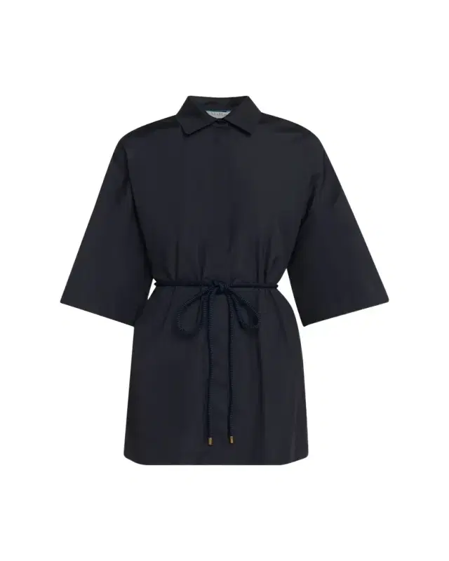 Mancora Belted 3/4-Sleeve Cotton Button-Down Shirt