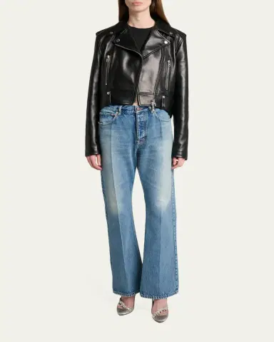 Balenciaga Leather Sack Biker Jacket | Thumbnail 2 Balenciaga Leather Sack Biker Jacket | Thumbnail 2