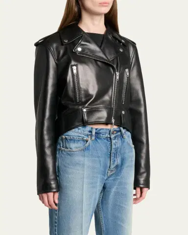 Balenciaga Leather Sack Biker Jacket | Thumbnail 4 Balenciaga Leather Sack Biker Jacket | Thumbnail 4
