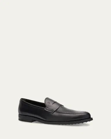 Tod's Men's Leather Moccasin Penny Loafers | Thumbnail 2