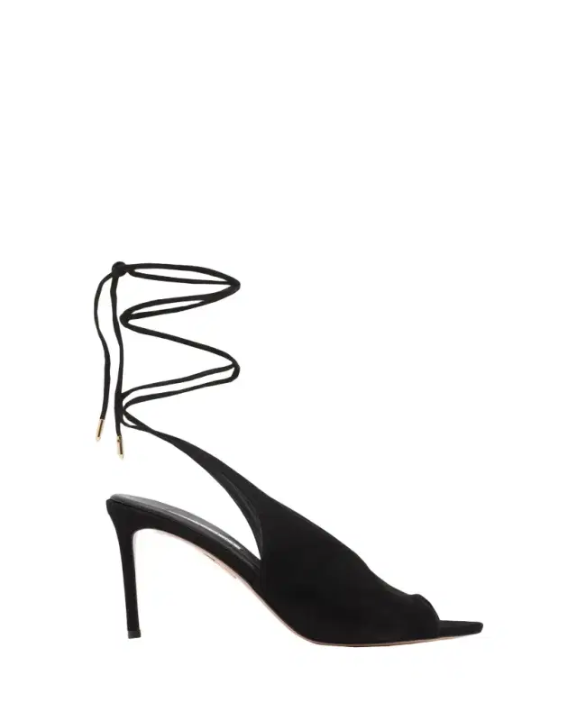 Aquazzura 85mm Lisa Suede Lace-Up Sandals