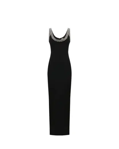 The New Arrivals by Ilkyaz Ozel Manu Crystal-Trim Column Gown | Thumbnail 1